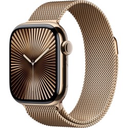 Умные часы Apple Watch Series 10 GPS + Cellular 46 мм Titanium Case with Milanese Loop (M/L) (MX003) (золотой/золотой)