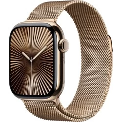 Умные часы Apple Watch Series 10 GPS + Cellular 46 мм Titanium Case with Milanese Loop (M/L) (MX003) (золотой/золотой)