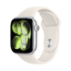 Умные часы Apple Watch Series 11 GPS 42 мм Aluminium Case with Sport Band (S/M) (серебристый/сияющая звезда)
