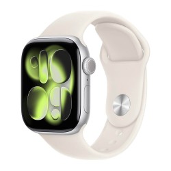 Умные часы Apple Watch Series 11 GPS 46 мм Aluminium Case with Sport Band (M/L) (серебристо-белый/фиолетовый туман)