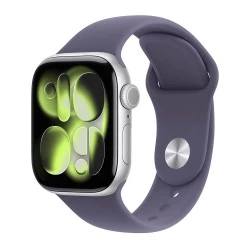 Умные часы Apple Watch Series 11 GPS + Cellular 42 мм Aluminium Case with Sport Band (S/M) (MEU64) (серебристо-белый/фиолетовый туман)