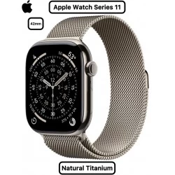 Умные часы Apple Watch Series 11 GPS + Cellular 42 мм Titanium Case with Milanese Loop (O/S) (MF8P4) (натуральный титан/натуральный титан)