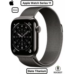 Умные часы Apple Watch Series 11 GPS + Cellular 42 мм Titanium Case with Milanese Loop (O/S) (MF8U4) (сланценвый титан/сланценвый титан)