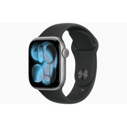 Умные часы Apple Watch Series 11 GPS + Cellular 46 мм Aluminium Case with Sport Band (M/L) (MEUX4) (черный матовый/черный)
