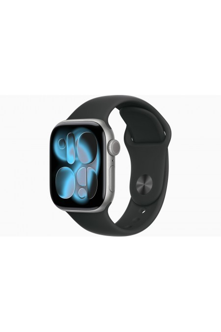 Умные часы Apple Watch Series 11 GPS 46 мм Aluminium Case with Sport Band (M/L) (серый космос/черный) 