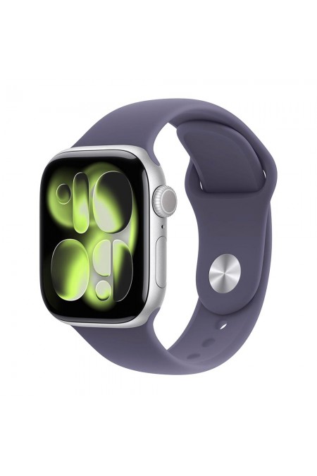 Умные часы Apple Watch Series 11 GPS 46 мм Aluminium Case with Sport Band (S/M) (серебристо-белый/фиолетовый туман) 