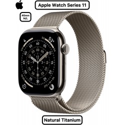 Умные часы Apple Watch Series 11 GPS + Cellular 46 мм Titanium Case with Milanese Loop (M/L) (натуральный титан/натуральный титан)