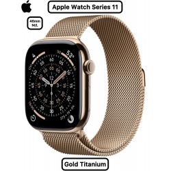 Умные часы Apple Watch Series 11 GPS + Cellular 46 мм Titanium Case with Milanese Loop (M/L) (золотой/золотой)