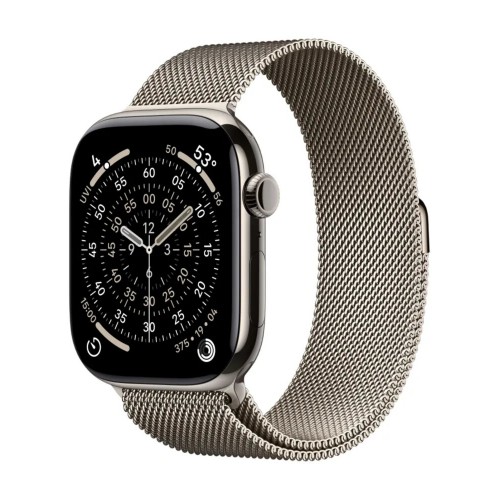 Умные часы Apple Watch Series 11 GPS + Cellular 46 мм Titanium Case with Milanese Loop (S/M) (натуральный титан/натуральный титан) 1