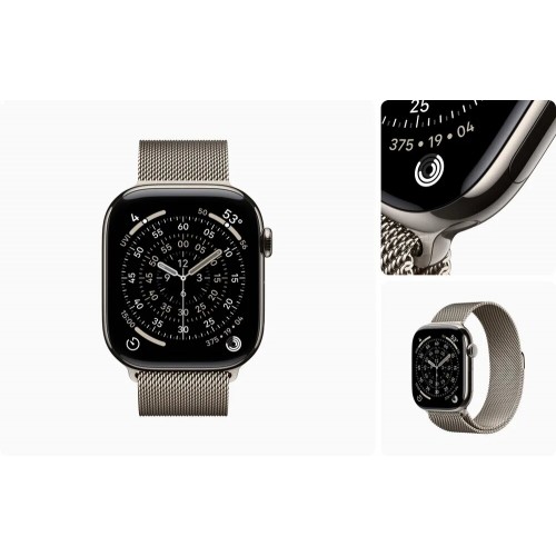 Умные часы Apple Watch Series 11 GPS + Cellular 46 мм Titanium Case with Milanese Loop (S/M) (натуральный титан/натуральный титан) 3