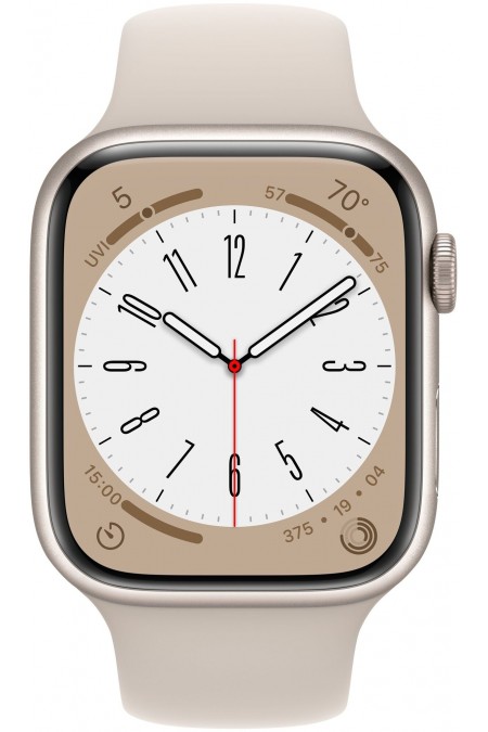 Умные часы Apple Watch Series 8 GPS 45 мм Aluminium Case with Sport Band (M/L) (УЦЕНКА) (сияющая звезда/сияющая звезда) 5