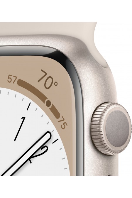 Умные часы Apple Watch Series 8 GPS 45 мм Aluminium Case with Sport Band (M/L) (сияющая звезда/сияющая звезда) 2