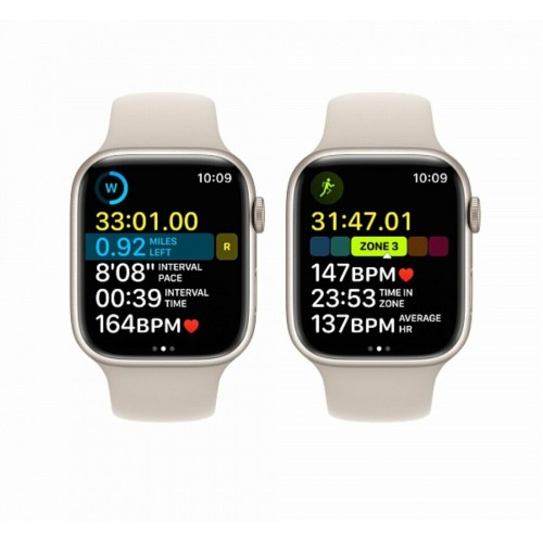 Умные часы Apple Watch Series 8 GPS 45 мм Aluminium Case with Sport Band (M/L) (сияющая звезда/сияющая звезда) 4