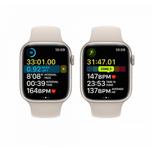 Умные часы Apple Watch Series 8 GPS 45 мм Aluminium Case with Sport Band (M/L) (MNUQ3) (сияющая звезда/сияющая звезда) 5