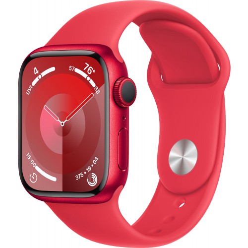 Умные часы Apple Watch Series 9 GPS 41 мм Aluminium Case with Sport Band (M/L) (MRXH3) (красный/красный) 