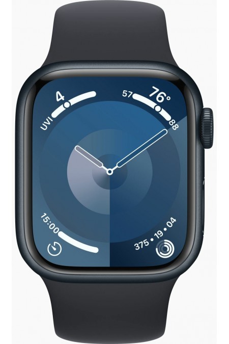 Умные часы Apple Watch Series 9 GPS 41 мм Aluminium Case with Sport Band (M/L) (темная ночь/темная ночь) 1
