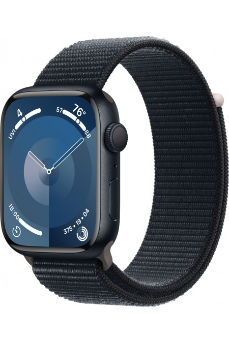 Умные часы Apple Watch Series 9 GPS 41 мм Aluminium Case with Sport Loop (O/S) (темная ночь/темная ночь) 