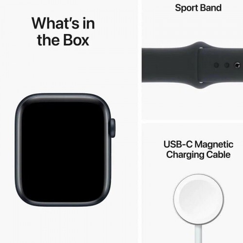 Умные часы Apple Watch Series 9 GPS 45 мм Aluminium Case with Sport Band (M/L) (MR9A3) (темная ночь/темная ночь) 3