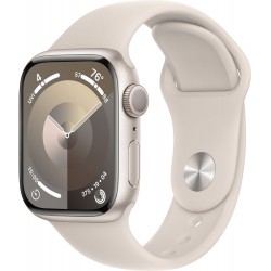 Умные часы Apple Watch Series 9 GPS 45 мм Aluminium Case with Sport Band (S/M) (MR963) (сияющая звезда/сияющая звезда)