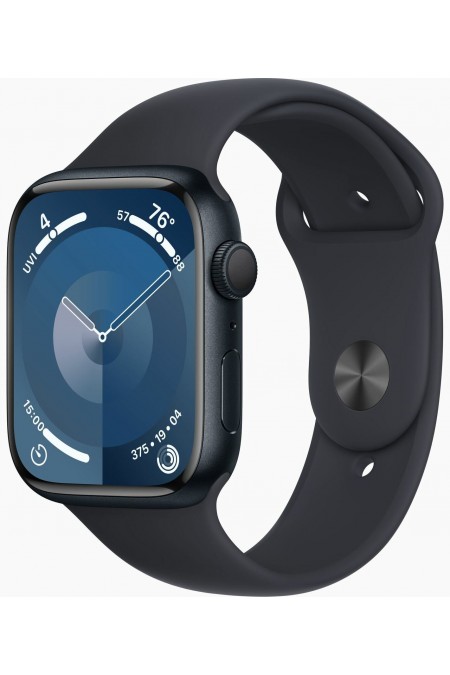 Умные часы Apple Watch Series 9 GPS 45 мм Aluminium Case with Sport Band (S/M) (темная ночь/темная ночь) 