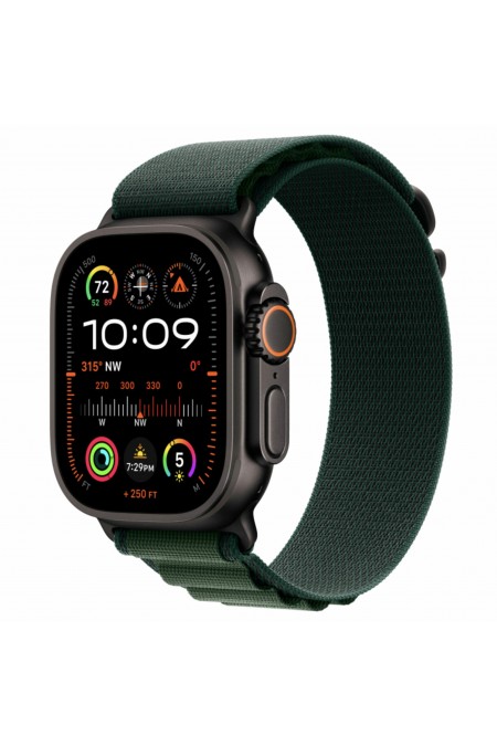 Умные часы Apple Watch Ultra 2 (2024) GPS 49 мм Titanium Case with Alpine Loop (L) (черный/темно-зеленый) 