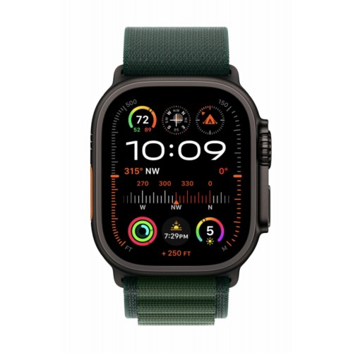 Умные часы Apple Watch Ultra 2 (2024) GPS 49 мм Titanium Case with Alpine Loop (L) (черный/темно-зеленый) 1