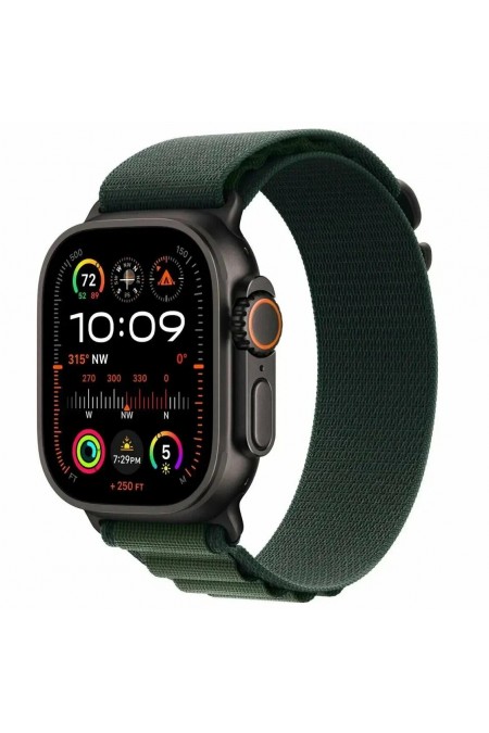 Умные часы Apple Watch Ultra 2 (2024) GPS 49 мм Titanium Case with Alpine Loop (M) (черный/темно-зеленый) 
