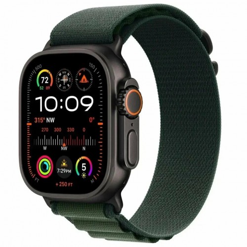 Умные часы Apple Watch Ultra 2 (2024) GPS 49 мм Titanium Case with Alpine Loop (M) (черный/темно-зеленый) 