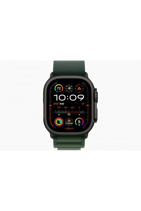Умные часы Apple Watch Ultra 2 (2024) GPS 49 мм Titanium Case with Alpine Loop (M) (черный/темно-зеленый) 1