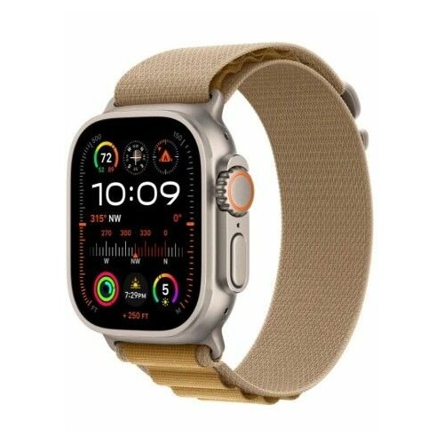 Умные часы Apple Watch Ultra 2 (2024) GPS 49 мм Titanium Case with Alpine Loop (M) (натуральный титан/коричневый) 