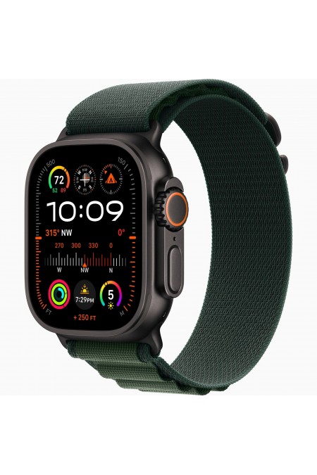 Умные часы Apple Watch Ultra 2 (2024) GPS 49 мм Titanium Case with Alpine Loop (S) (черный/темно-зеленый) 1