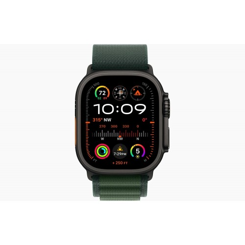 Умные часы Apple Watch Ultra 2 (2024) GPS + Cellular 49 мм Titanium Case with Alpine Loop (S) (MX4Q3) (черный/темно-зеленый) 1
