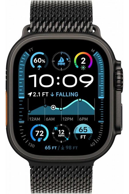 Умные часы Apple Watch Ultra 2 (2024) GPS 49 мм Titanium Case with Milanese Loop (L) (черный/черный) 1