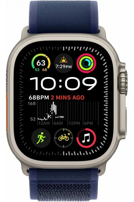 Умные часы Apple Watch Ultra 2 (2024) GPS 49 мм Titanium Case with Trail Loop (S/M) (натуральный титан/синий) 1