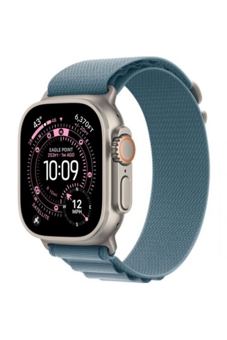 Умные часы Apple Watch Ultra 3 GPS 49 мм Titanium Case with Alpine Loop (L) (натуральный титан/голубой) 