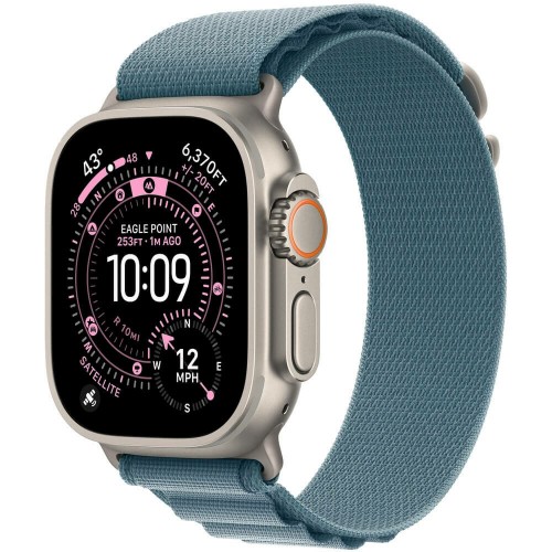 Умные часы Apple Watch Ultra 3 GPS 49 мм Titanium Case with Alpine Loop (M) (натуральный титан/голубой) 