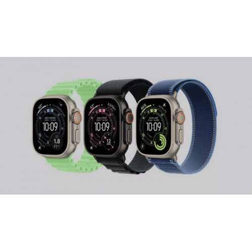 Умные часы Apple Watch Ultra 3 GPS + Cellular 49 мм Titanium Case with Band Ocean (O/S) (натуральный титан/неоновый зеленый) 2