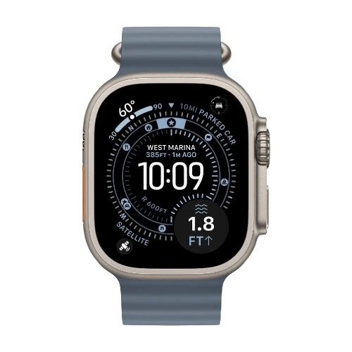Умные часы Apple Watch Ultra 3 GPS + Cellular 49 мм Titanium Case with Band Ocean (O/S) (натуральный титан/синий) 1