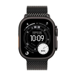 Умные часы Apple Watch Ultra 3 GPS + Cellular 49 мм Titanium Case with Milanese Loop (L) (черный/черный)