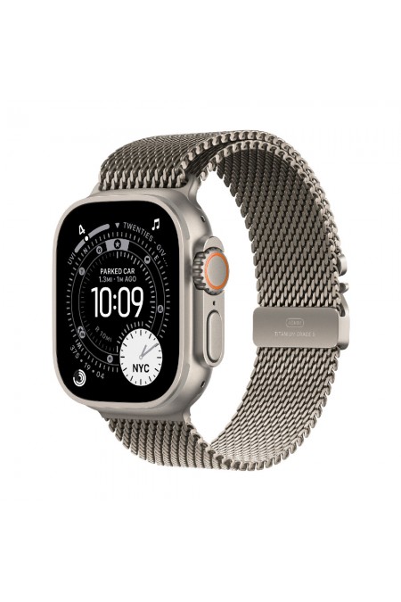 Умные часы Apple Watch Ultra 3 GPS 49 мм Titanium Case with Milanese Loop (L) (натуральный титан/натуральный титан) 