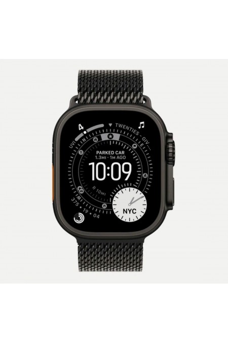 Умные часы Apple Watch Ultra 3 GPS 49 мм Titanium Case with Milanese Loop (S) (черный/черный) 