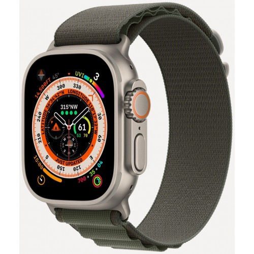 Умные часы Apple Watch Ultra GPS + Cellular 49 мм Titanium Case with Alpine Loop (M) (MQFN3) (титановый/зеленый) 3