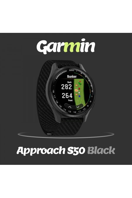 Умные часы Garmin Approach S50 50 мм Slate Aluminum Bezel with Black ComfortFit Nylon Band (010-03010-00) (черный/черный) 1
