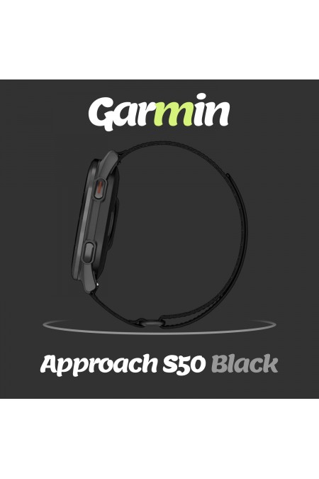 Умные часы Garmin Approach S50 50 мм Slate Aluminum Bezel with Black ComfortFit Nylon Band (010-03010-00) (черный/черный) 2