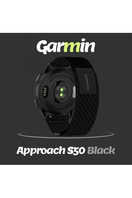 Умные часы Garmin Approach S50 50 мм Slate Aluminum Bezel with Black ComfortFit Nylon Band (010-03010-00) (черный/черный) 4