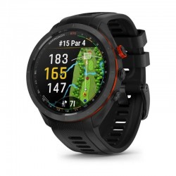Умные часы Garmin Approach S70 47mm Black/Red Ceramic Bezel with Black Silicone Band (010-02746-12) (черный/красный)