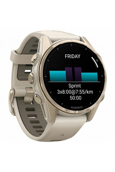 Умные часы Garmin Fenix 8 43 мм Amoled Sapphire Soft Gold with Fog Grey Silicone (010-02903-18) (золотой/дымчато-серый) 1