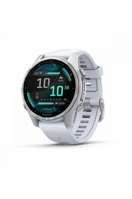 Умные часы Garmin Fenix 8 43 мм Amoled Silver with Whitestone Silicone (010-02903-06) (серебристый/белый) 