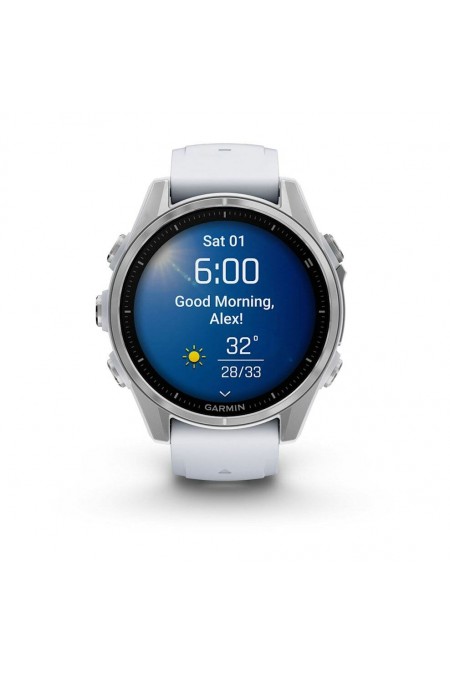 Умные часы Garmin Fenix 8 43 мм Amoled Silver with Whitestone Silicone (010-02903-06) (серебристый/белый) 4