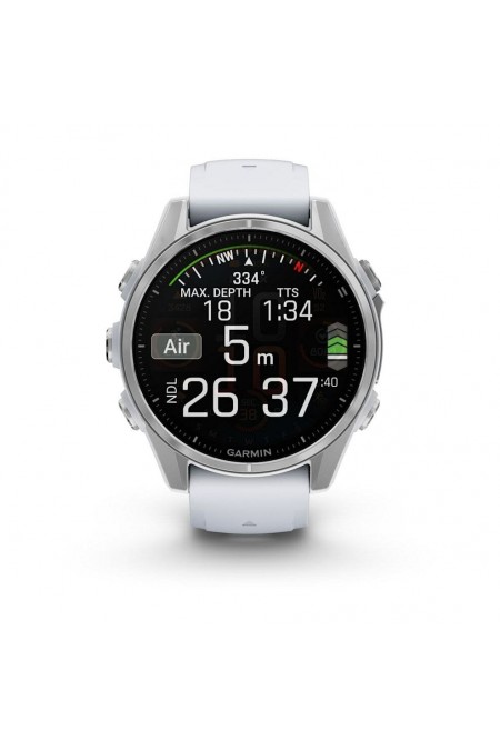 Умные часы Garmin Fenix 8 43 мм Amoled Silver with Whitestone Silicone (010-02903-06) (серебристый/белый) 8